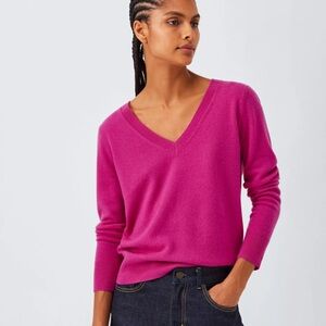 The Row Women's V-Neck Sweater in Pink